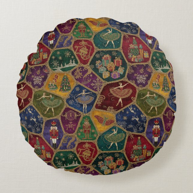 Enchanted Nutcracker Ballet Christmas Rund Kudde (Framsidan)