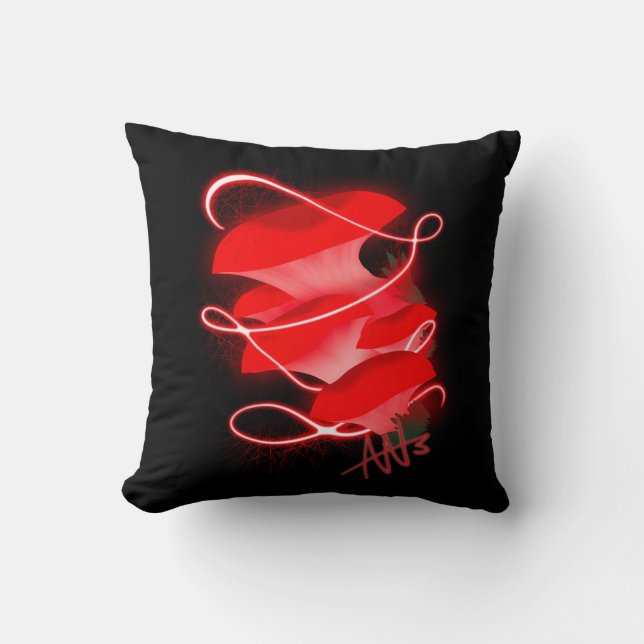 Enchanted Oyster Glowing Red Mushroom Kudde (Framsida)