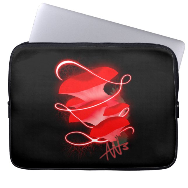 Enchanted Oyster Glowing Red Mushroom Laptop Fodral (Framsidan)