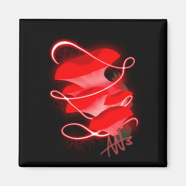 Enchanted Oyster Glowing Red Mushroom Magnet (Framsidan)