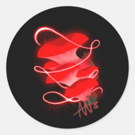 Enchanted Oyster Glowing Red Mushroom Sticker Runt Klistermärke