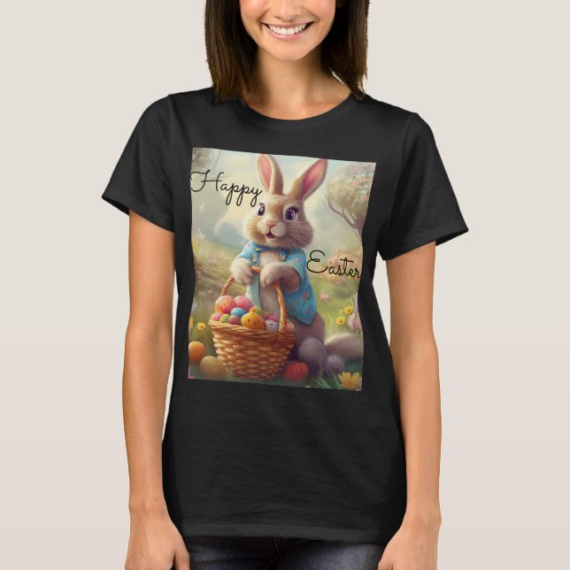 Enchanted Påsk - Whimsical Bunny T Shirt (Framsida)