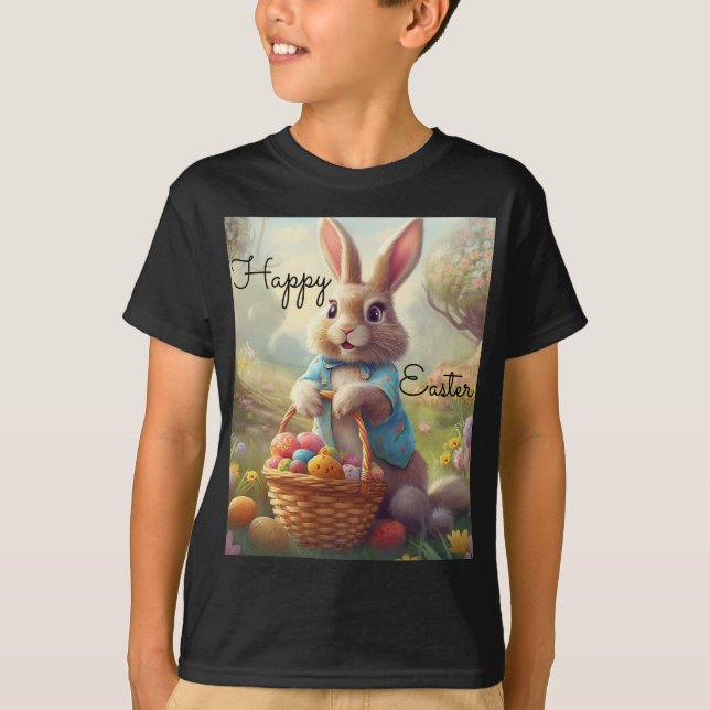 Enchanted Påsk - Whimsical Bunny T Shirt (Framsida)