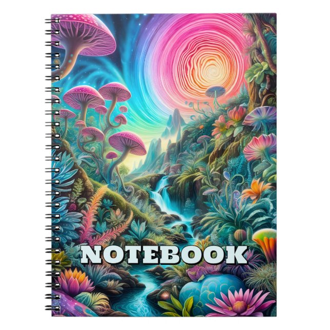 Enchanted Psychedelic Dreamscape Anteckningsbok (Framsidan)