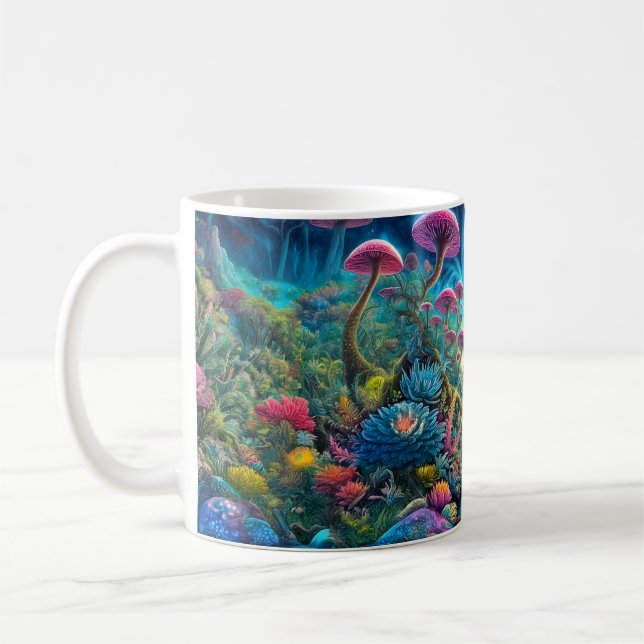 Enchanted Psychedelic Dreamscape Kaffemugg (Vänster)