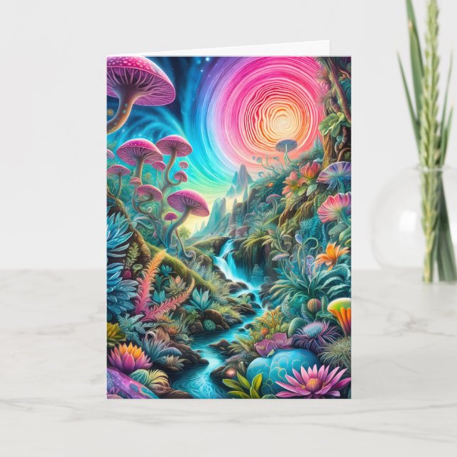 Enchanted Psychedelic Dreamscape Tack Kort (Framsida)