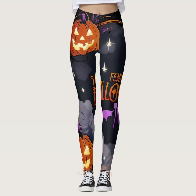 "Enchanted Pumpkin Night" Leggings (Framsida)