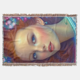 Enchanted Rainbow Hair Porträtt Filt