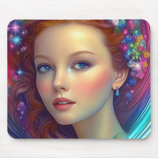Enchanted Rainbow Hair Porträtt Musmatta (Framsidan)