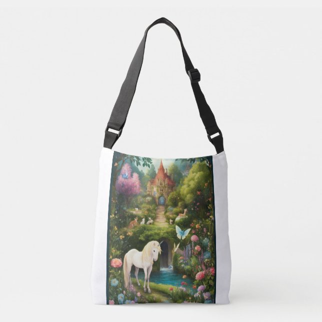 Enchanted Rainbow Unicorn Crossbody Bags Axelväska (Framsida)