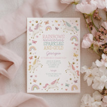 Enchanted Rainbow Unicorn Glitter Guld Flickor 3-å