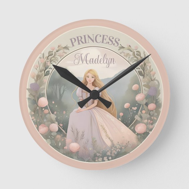 Enchanted Rapunzel Princess Rund Klocka (Framsida)