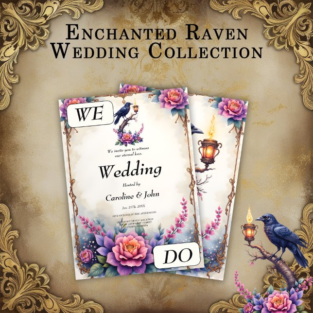 Enchanted Raven Brölloppskollektion  Inbjudningar (Skapare uppladdad)