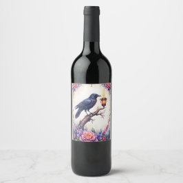 Enchanted Raven Brölloppskollektion Vinflaska Etikett