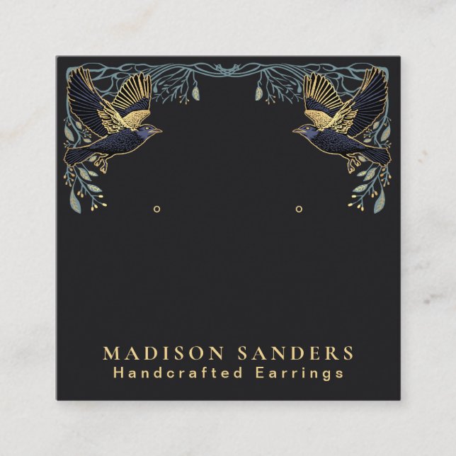Enchanted Ravens Witchy Stud Earring Display Fyrkantigt Visitkort (Framsida)