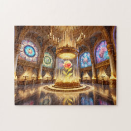 Enchanted Rose Ballroom Stained Glass Fairytale Pussel