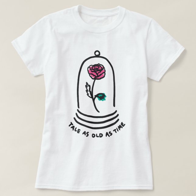 Enchanted Rose Fairy Tale Quote Romantic Art T Shirt (Design framsida)