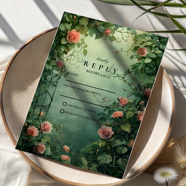 Enchanted Rose Garden Gate Wedding OSA Kort (Skapare uppladdad)
