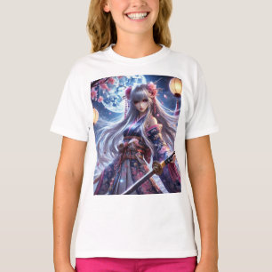 🌙 Enchanted Samurai Princess - Moonlit Warrior T- T Shirt