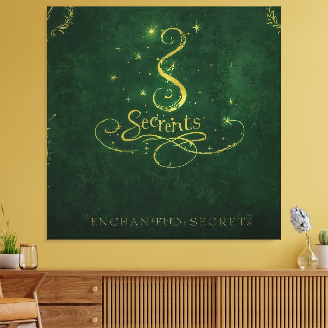 Enchanted Secrets – Golden Sigil Canvastryck (Insitu (Vardagsrum))