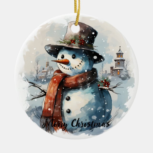🎄 Enchanted Snögubbe jul Ornament (Framsidan)