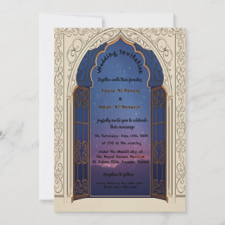 Enchanted Starry Night Moroccan Arch Wedding Inbjudningar