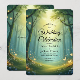 Enchanted Sunlit Summer Grove Wedding Inbjudningar