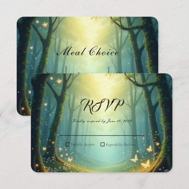 Enchanted Sunlit Summer Grove Wedding OSA Kort (Fram/baksida)