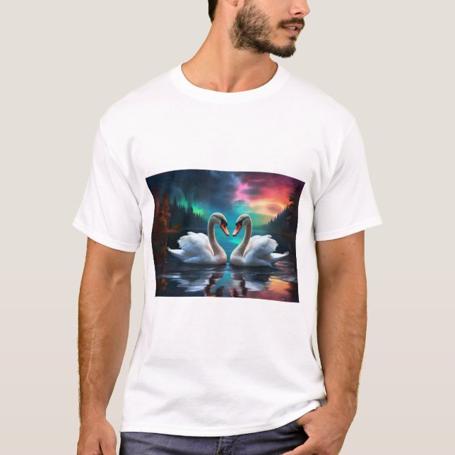 "Enchanted Svan Sergranat Tee" T Shirt (Framsida)