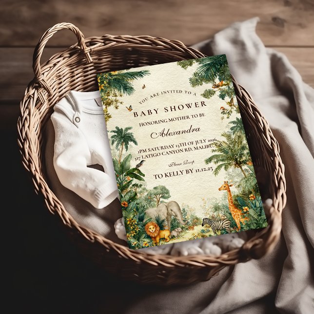 Enchanted Tropical Safari Baby Shower Inbjudningar (Skapare uppladdad)