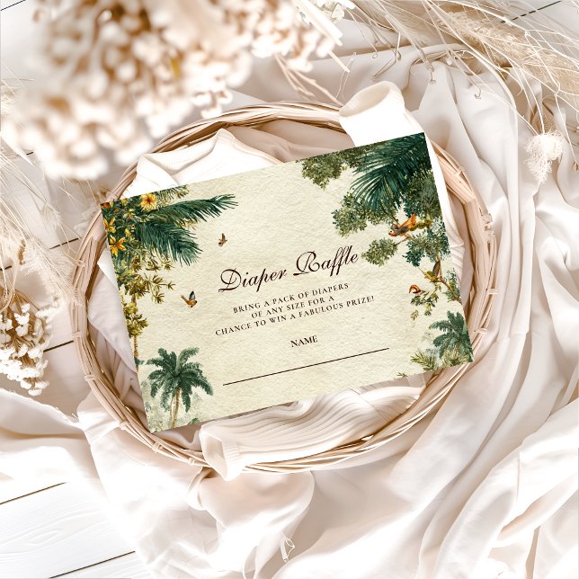 Enchanted Tropical Safari Diapper Raffle Tilläggskort (Skapare uppladdad)