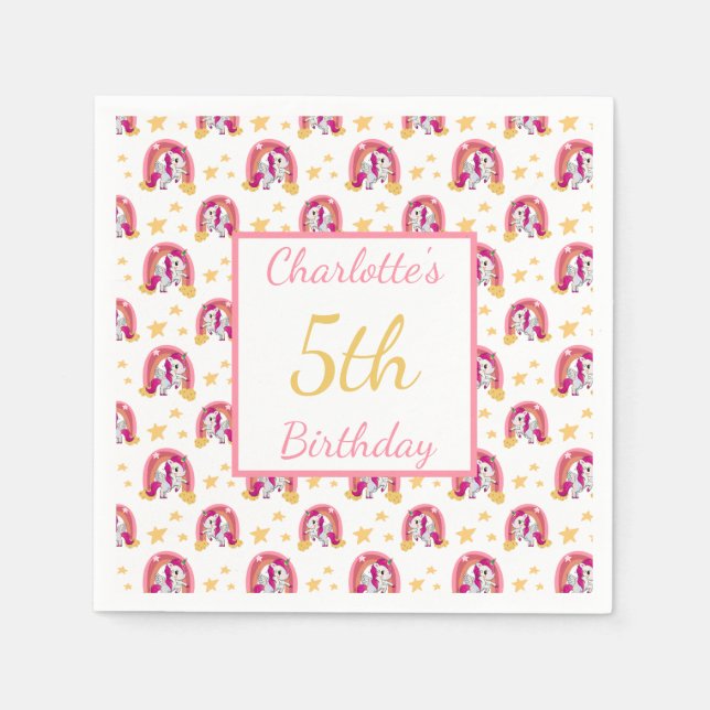 Enchanted Unicorn Birthday Pappersservett (Framsidan)