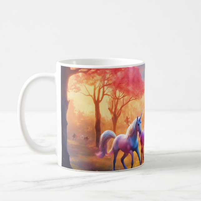 "Enchanted Unicorn Meadow Tea Glass" Kaffemugg (Vänster)