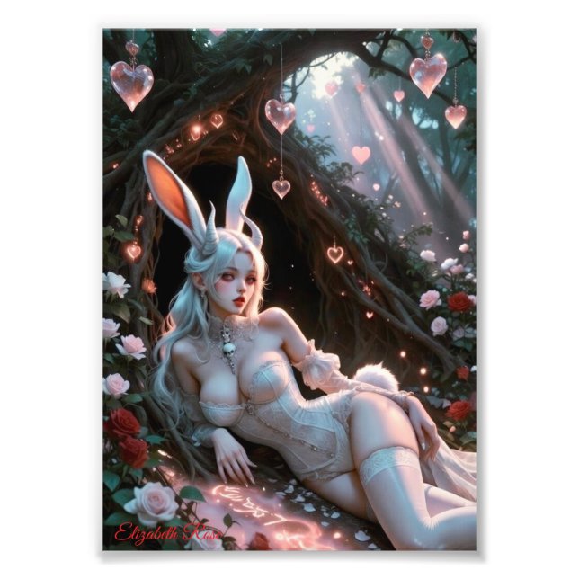 Enchanted Valentine Bunny Fototryck (Framsidan)