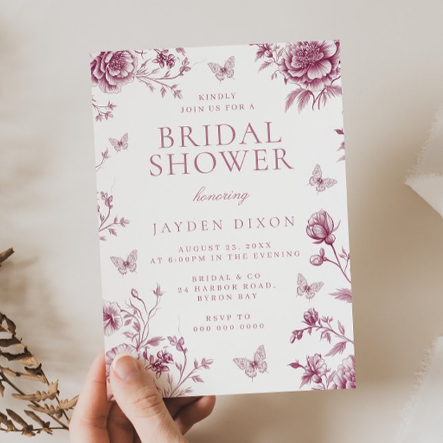 Enchanted Vintage Blush Dusty Rose Bridal Shower Inbjudningar (Skapare uppladdad)