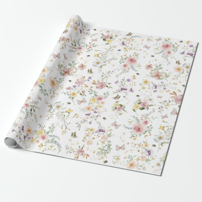 Enchanted WildblommFairytale Garden Wedding Presentpapper (Utrullad)