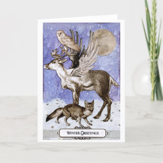 Enchanted Wildlife Winter Hälsning Kort