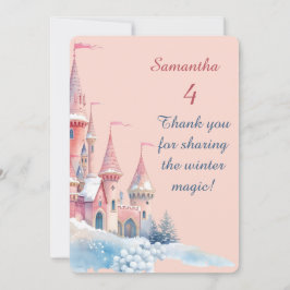 Enchanted Winter Castle Thank You Card, Princess  Tack Kort