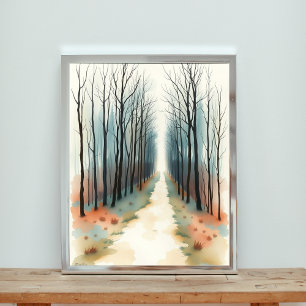 Enchanted Winter Forest Väg Poster