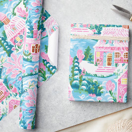 Enchanted Winter Pastel Rosa Gingerbröd jul Presentpapper