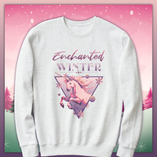 Enchanted Winter Rosa Unicorn Retro T Shirt