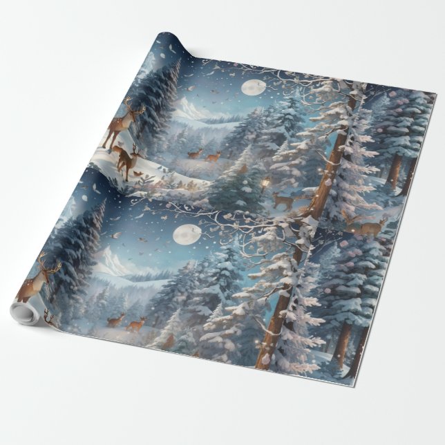 "Enchanted Winter Skogen - Presentpapper (Utrullad)