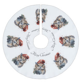 Enchanted Winter Uggla, anpassningsbar Julgransmatta Borstad Polyester