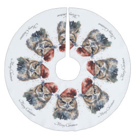 Enchanted Winter Uggla, anpassningsbar Julgransmatta Borstad Polyester