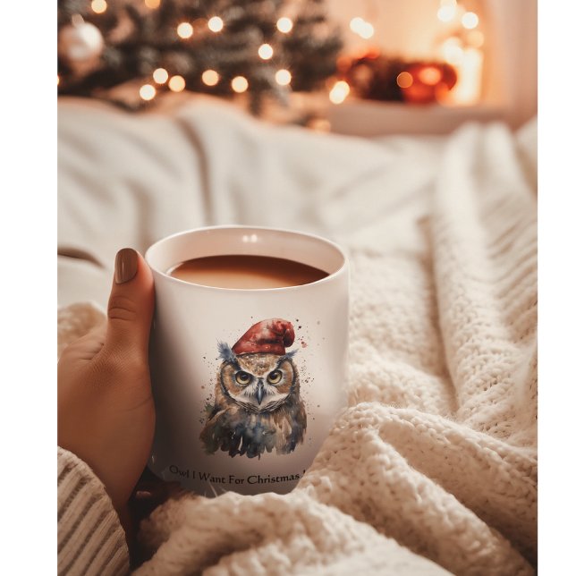 Enchanted Winter Uggla, anpassningsbar Jumbo Mugg (Skapare uppladdad)