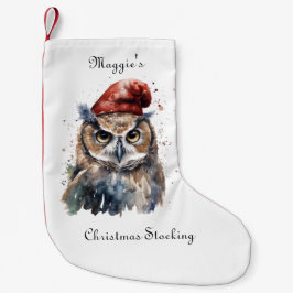 Enchanted Winter Uggla, anpassningsbar Liten Julstrumpa