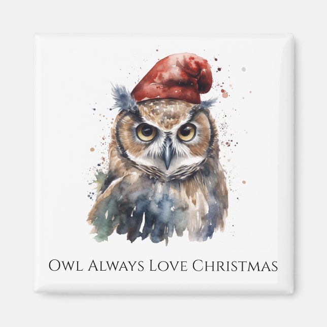 Enchanted Winter Uggla, anpassningsbar Magnet (Framsidan)