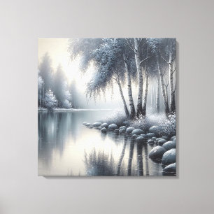 Enchanted Winter Wonderland: Serenity Reflected Canvastryck