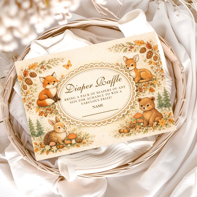 Enchanted Woodland Animals Diapper Raffle Tilläggskort (Skapare uppladdad)