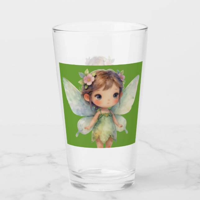 Enchanted Woodland Fairy: pastel green Sprite Glaskopp (Framsida)